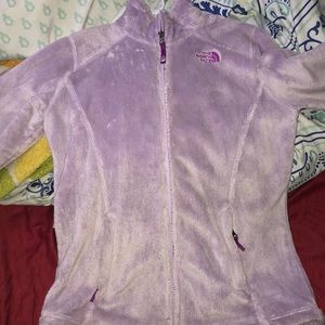 Girls furry north face jacket